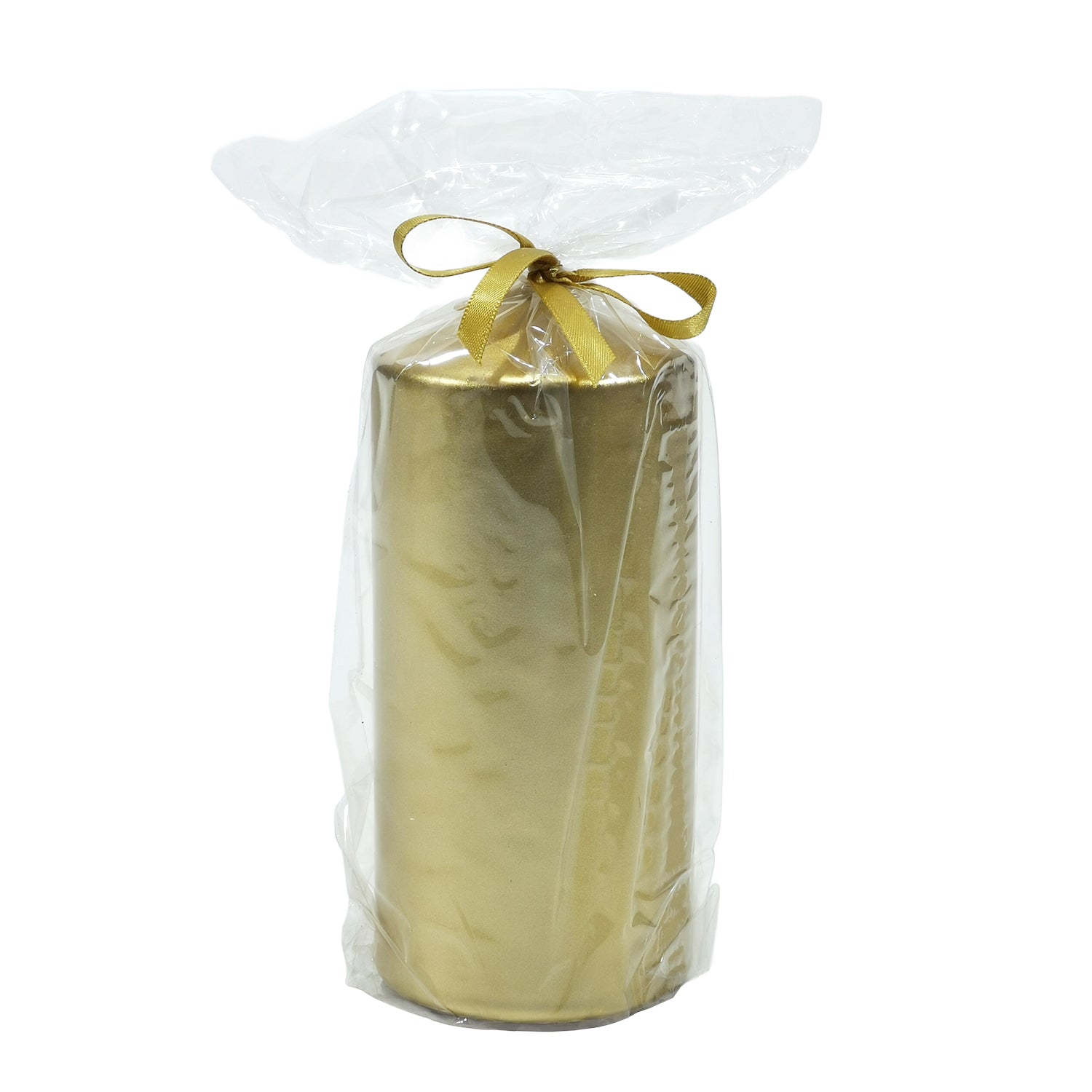 VESTIAMO CASA GRAN NATALE - Candela Natalizia Cilindro Oro - h15 cm diametro 7 cm